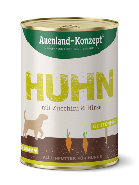 Nassfutter Spar-Paket Auenland Huhn mit Zucchini und Hirse Hund & Katz