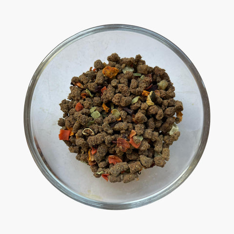 Trockenbarf Pferd für Hunde-Vollnahrung mit 80% Fleisch und Innereien, schonend getrocknet