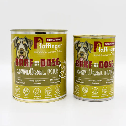BARF-Menüs Huhn pur für Hunde.