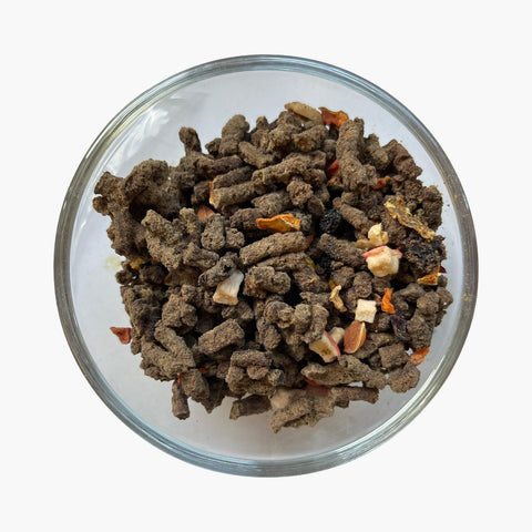 Trockenbarf Rind für Hunde-Vollnahrung mit 80% Fleisch und Innereien, schonend getrocknet