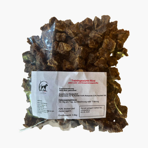 alex-manufaktur trainingswürfel rind – proteinreicher hundesnack fürs training